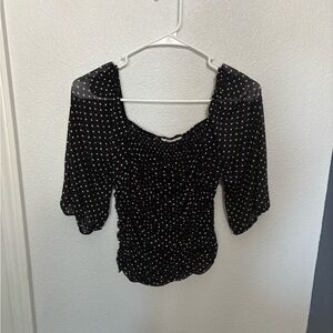 Elodie Black and White Polka Dot Blouse